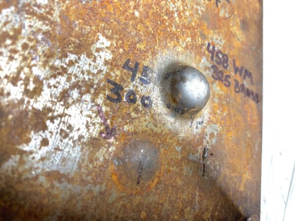 .458" brass bullet in steel