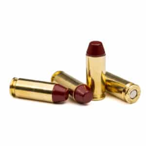 Four rounds of 10mm Auto loaded with 220 grain hard cast from Steinel Ammo.