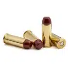 Four rounds of 44 Special 200 grain RNFP cowboy ammunition, low-recoil load for revolvers and cowboy action shooting.