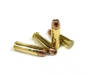 Four rounds of Steinel .454 Casull 240gr JHP XTP MAG cartridges displayed on a white background—premium revolver ammo designed for hunting and self-defense