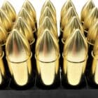 Tray of 20 loaded 12.7x42 rounds with 414gr brass spikes from Steinel Ammo.