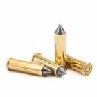 Four .357 Magnum 125gr spire point cartridges on a white background — flat-shooting, high-velocity handgun ammo engineered for accuracy and terminal performance