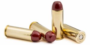 Four rounds of 45 Colt 250 grain cowboy loads from Steinel Ammo.