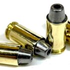 Four rounds of 455 Webley for shaved cylinders with 185 grain Semi Wadcutters.
