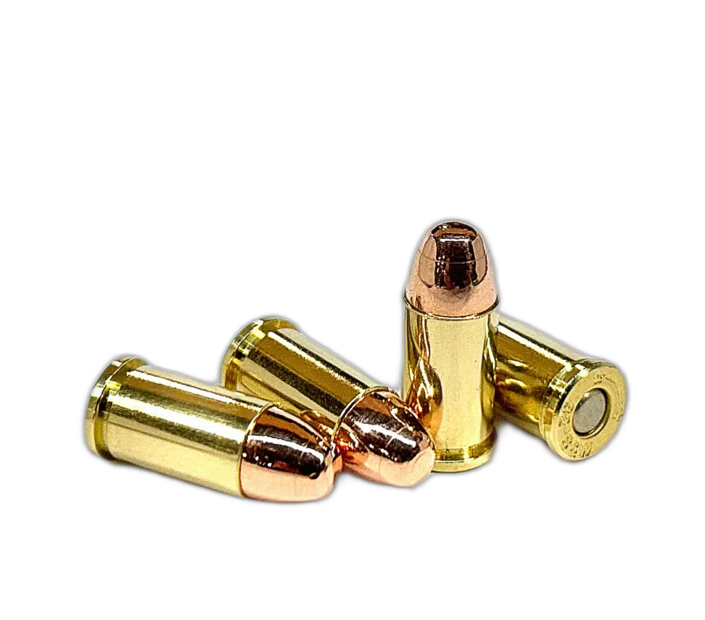 Four rounds of 32 S&W 72 grain round nose ammunition, classic low-pressure rounds for vintage revolvers.