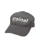 Gray Steinel baseball cap with white embroidered logo and adjustable strap