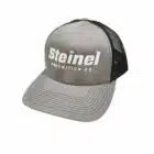 Gray and black Steinel trucker cap with mesh back and bold front logo.