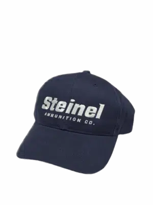 Navy blue Steinel baseball cap with white embroidered logo and adjustable strap