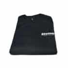 Black Steinel T-shirt with small white logo on chest, made from soft cotton
