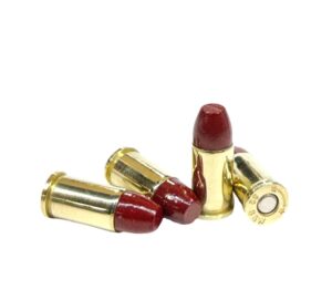 Four rounds of 32 S&W 90 grain coated lead round nose flat point ammunition, low-pressure load for vintage revolvers and classic small-frame handguns.