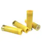Four 20 Gauge 2¾ inch solid copper hollow point slugs standing upright on a white background — high-velocity, lead-free shotgun ammo designed for rapid expansion and superior accuracy