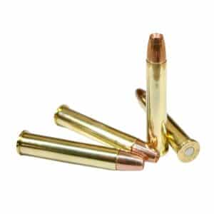 4 rounds of shiny 375 winchester with 200 grain solid copper hollow points from Steinel Ammo