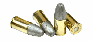 Four rounds of 455 Webley with MK I hollow base cast bullets