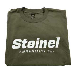 Steinel green T-shirt with white Steinel Ammunition logo on front