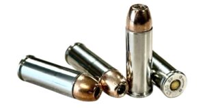 Four rounds of 45 Colt +P 240gr XTP Mag thick jacket hunting ammo from Steinel.