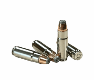 Four rounds of Steinel 300 jacketed hollow point 458 SOCOM ammo.