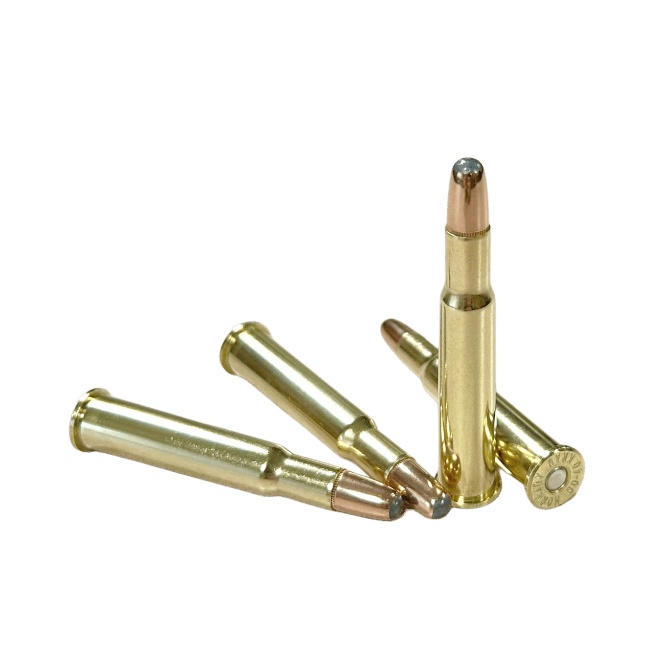 30-40-krag-150-jacketed-round-nose-steinel Four rounds of 30-40 Krag with 150 grain jacketed soft nose bullets from Steinel Ammo.