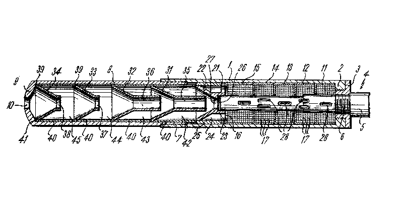 Cross-section of a suppressor integral to the firearm