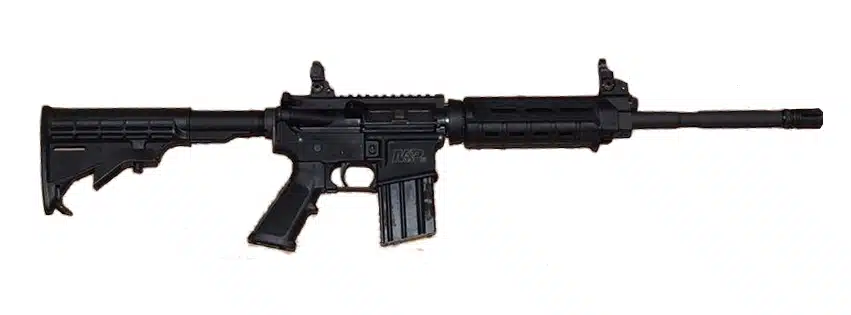 Piston-driven M&P15 with standard grip, DPMS stock, and added Magpul hand guard